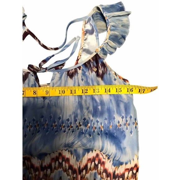 Guess Los Angeles blue blousen lined sleeveless Mini dress small women's - Picture 8 of 9